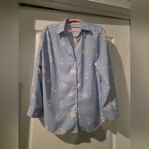 SHEIN Light Blue Floral Women's Shirt